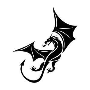 Mythical Cool Dragon Silhouette With Custom Name