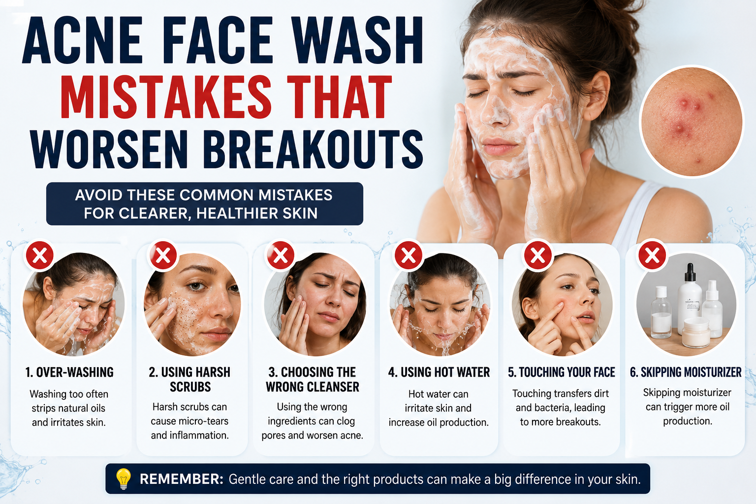 Acne Face Wash Mistakes That Worsen Breakouts